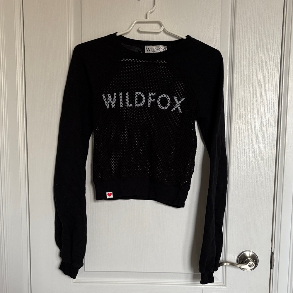 Wildfox Black Mesh Detail Sweatshirt
